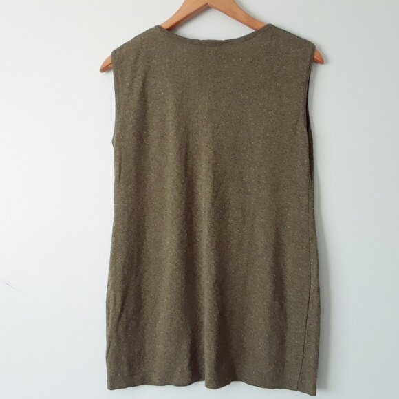 Vintage 90s Linen Blend Top Made in Italy - Picture 4 of 8